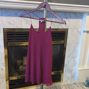 Naked Zebra Racerback Crepe Wine Camisole Tank Top Sz Sm